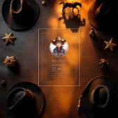 Rustiek Western Kleine Cowboy Baby shower Acryl Uitnodigingen
