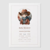 Rustiek Western Kleine Cowboy Baby shower Vellum Uitnodigingen (Voorkant)