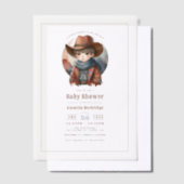 Rustiek Western Kleine Cowboy Baby shower Vellum Uitnodigingen (Offset)