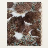 Rustiek Western Koeienhuid bruin leder Planner (Achterkant)