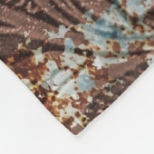 Rustiek Western Koeienhuid bruin leder turquoise Fleece Deken (Hoek)