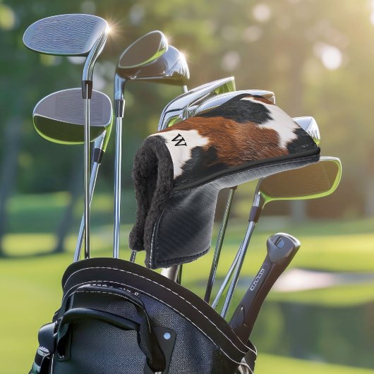 Rustiek Western Koeienhuid Patroon met Monogram Golfheadcover