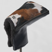 Rustiek Western Koeienhuid Patroon met Monogram Golfheadcover (3/4 voorkant)