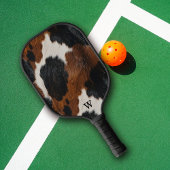 Rustiek Western Koeienhuid Patroon met Monogram Pickleball Paddle