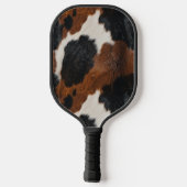 Rustiek Western Koeienhuid Patroon met Monogram Pickleball Paddle (Achterkant)