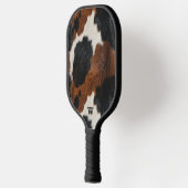 Rustiek Western Koeienhuid Patroon met Monogram Pickleball Paddle (Links)