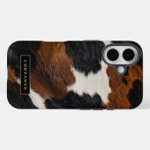 Rustiek Western Koeienhuid Patroon met Naam Case-Mate iPhone Case (Achterkant (horizontaal))