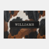 Rustiek Western Koeienhuid Patroon met Naam Deurmat (Voorkant)