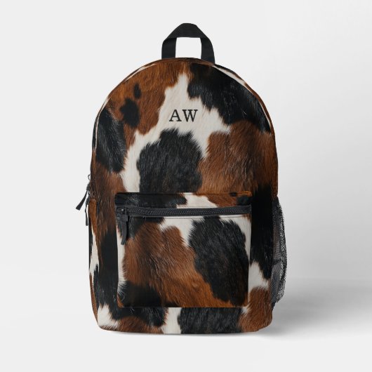 Rustiek Western Koeienhuid Pattern Bedrukte Rugzak (Voorkant)