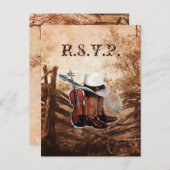 rustiek western land boerderij bruiloft reactie RS Uitnodiging Briefkaart (Voorkant / Achterkant)