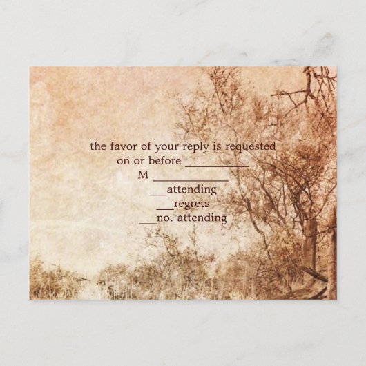 rustiek western land boerderij bruiloft reactie RS Uitnodiging Briefkaart (Achterkant)