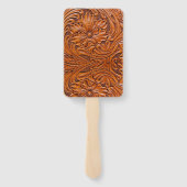 Rustiek western land cowboy bruiloft gunst handwaaier (Achterkant)