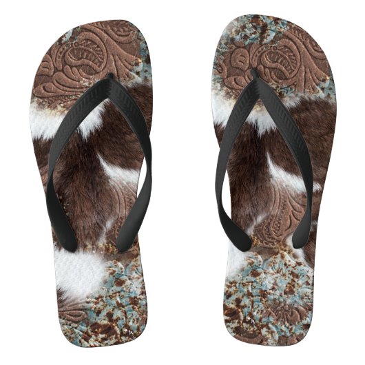 Rustiek Western Land Cowboy Cowgirl Stijl Teenslippers (Voetbed)