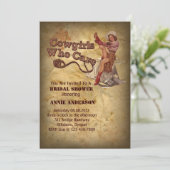 Rustiek western land cowboy vrijgezellenfeest kaart (Staand voorkant)