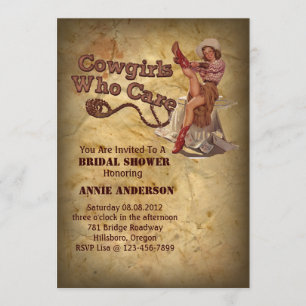 Rustiek western land cowboy vrijgezellenfeest kaart