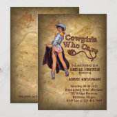 Rustiek western land cowboy vrijgezellenfeest kaart (Voorkant / Achterkant)