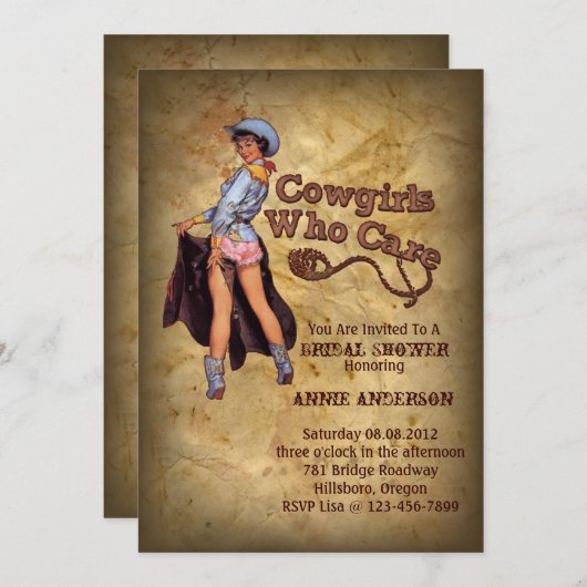 Rustiek western land cowboy vrijgezellenfeest kaart (Voorkant / Achterkant)