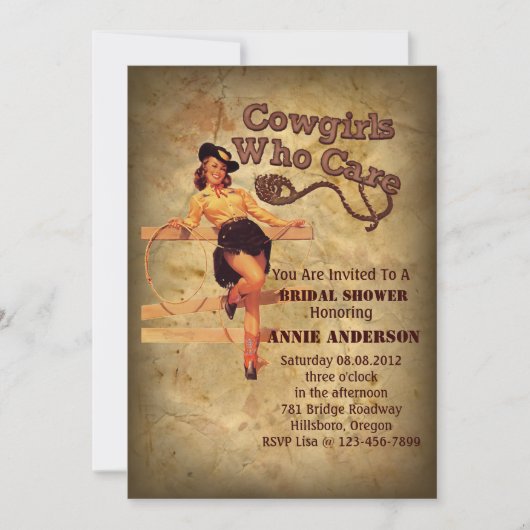 Rustiek western land cowboy vrijgezellenfeest kaart (Voorkant)