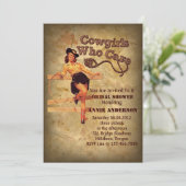 Rustiek western land cowboy vrijgezellenfeest kaart (Staand voorkant)