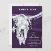 Rustiek Western Land Dark Paarse Bull Skull Kaart (Voorkant)