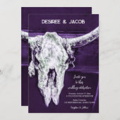 Rustiek Western Land Dark Paarse Bull Skull Kaart (Voorkant / Achterkant)