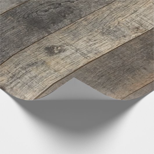 Rustiek western land houtnerf schuur hout cadeaupapier (Hoek)