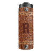 Rustiek Western Land Huwelijk Bridemaid Monogram Thermosbeker (Voorkant)