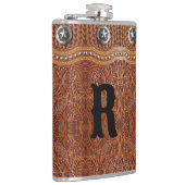 Rustiek Western land Monogram Initiaal Groomsman Heupfles (Rechts)