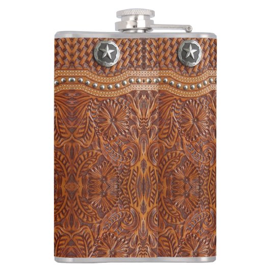 Rustiek Western land Monogram Initiaal Groomsman Heupfles (Achterkant)