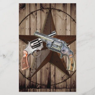 Rustiek western land Texas ster cowboy pistolen Briefpapier