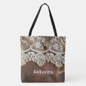 Rustiek Western leer en kant Tote Bag (Voorkant)