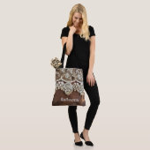 Rustiek Western leer en kant Tote Bag (Op model)