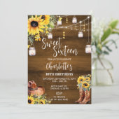 Rustiek Western Lief Zestien Verjaardagsfeest Kaart (Staand voorkant)