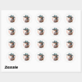 Rustiek Western Little Cowgirl Baby shower Ronde Sticker (Vel)