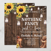 Rustiek Western Niets Fancy Alleen liefde Trouwen Kaart (Voorkant / Achterkant)