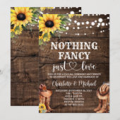 Rustiek Western Niets Fancy Alleen liefde Trouwen Kaart (Voorkant / Achterkant)