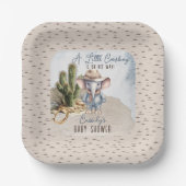 Rustiek Western Olifant Cowboy Boy Baby shower Papieren Bordje (Voorkant)