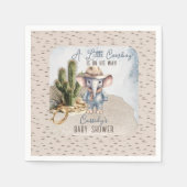 Rustiek Western Olifant Cowboy Boy Baby shower Servet (Voorkant)