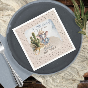 Rustiek Western Olifant Cowboy Boy Baby shower Servet