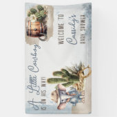 Rustiek Western Olifant Cowboy Boy Baby shower Spandoek (Verticaal)