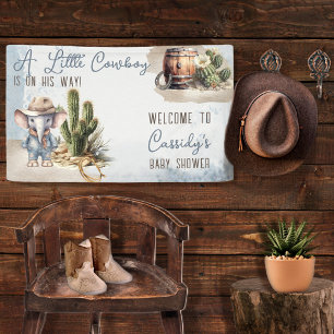 Rustiek Western Olifant Cowboy Boy Baby shower Spandoek