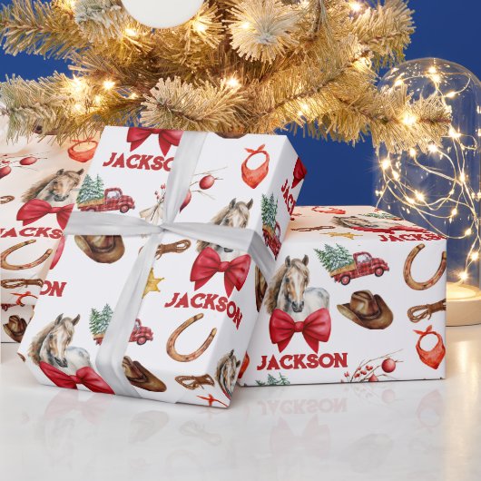 Rustiek Western paard Cadeaupapier (Feestdagen)