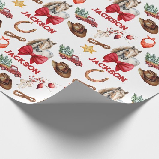 Rustiek Western paard Cadeaupapier (Hoek)