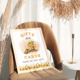 Rustiek Western Rodeo Baby shower Cadeaubordje Poster