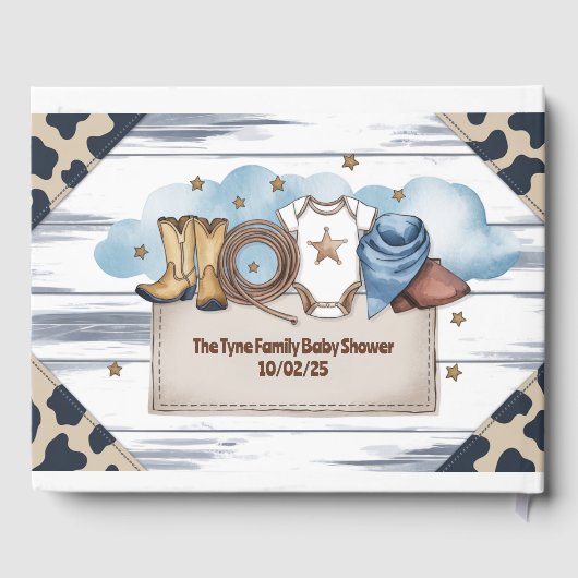 Rustiek Western Rodeo Boys Baby shower Gastenboek (Achterkant)