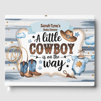 Rustiek Western Rodeo Boys Baby shower Gastenboek