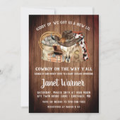 Rustiek Western Rodeo Cowboy Baby shower Kaart (Voorkant)