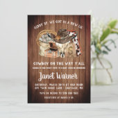 Rustiek Western Rodeo Cowboy Baby shower Kaart (Staand voorkant)