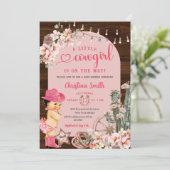 Rustiek Western Roze Laarzen Cowgirl Baby shower Kaart (Staand voorkant)