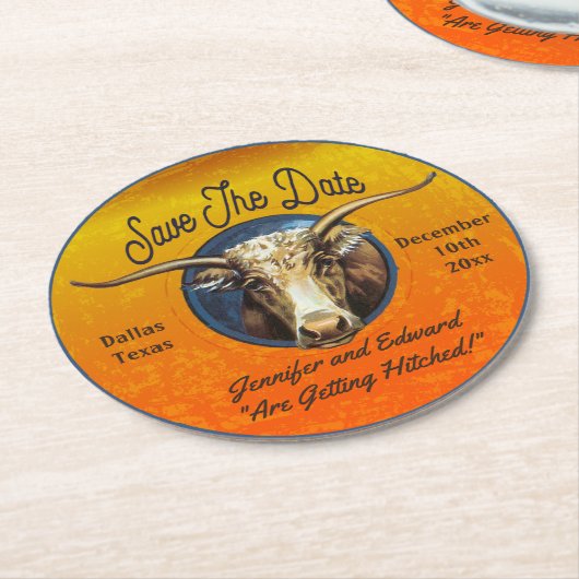 Rustiek Western Save the Date Onderzetter (Gebogen)